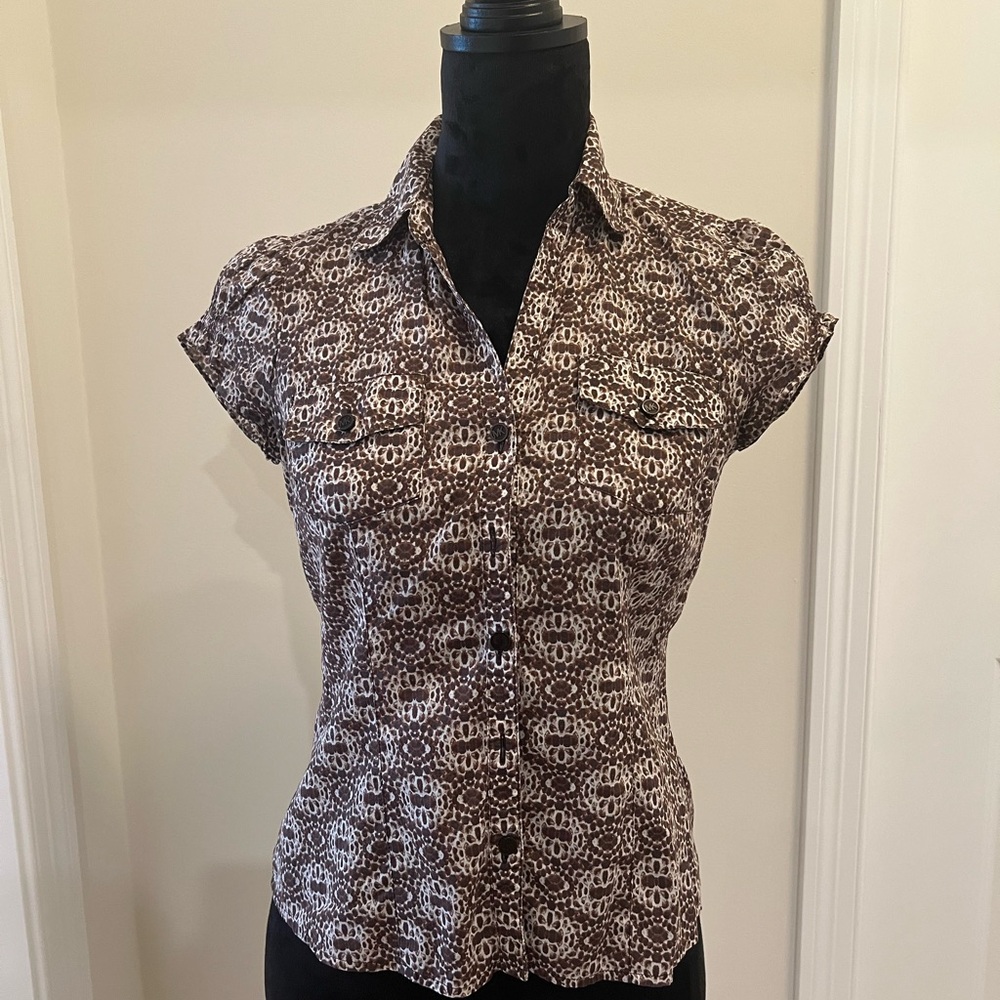 Michael Kors Brown Button Down Shirt